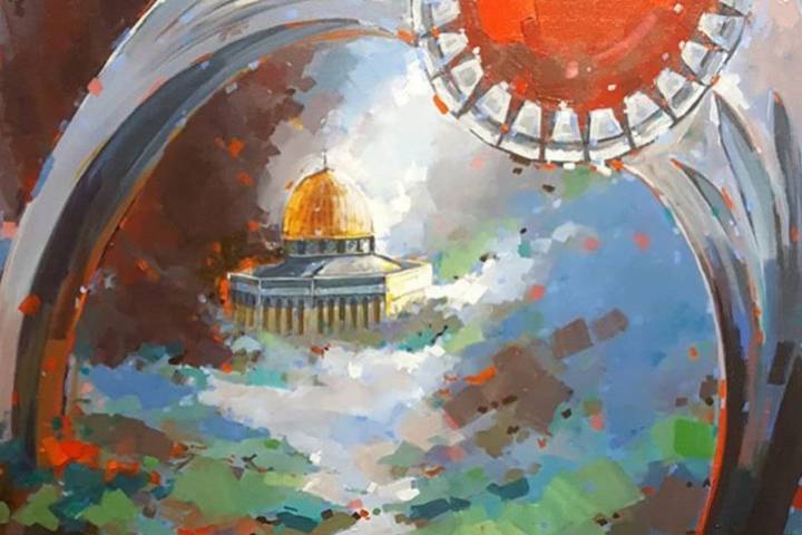 القدس درب الشهداء / لوحة رائعة للفنان علي بحريني