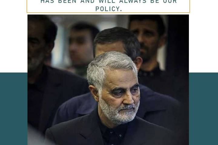  Haj Qassem Soleimani: Palestine`s friends are our friends and Palestine`s enemiesare our enemies.