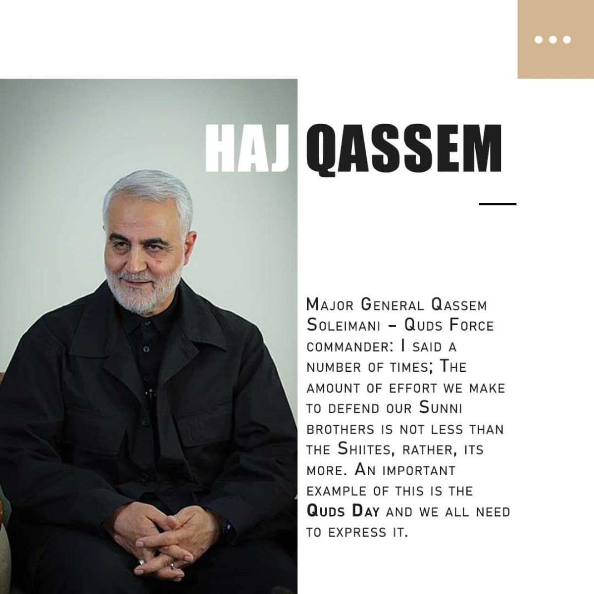 Major General Qassem Soleimani -Quds Force commander: