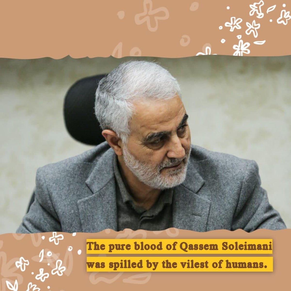 The pure blood of Qassem Soleimani was spilled by the vilest of humans.