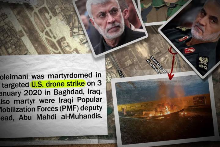 Soleimani was martyrdomed in a targeted U.S. drone strike on 3 January 2020 in Baghdad, Iraq
