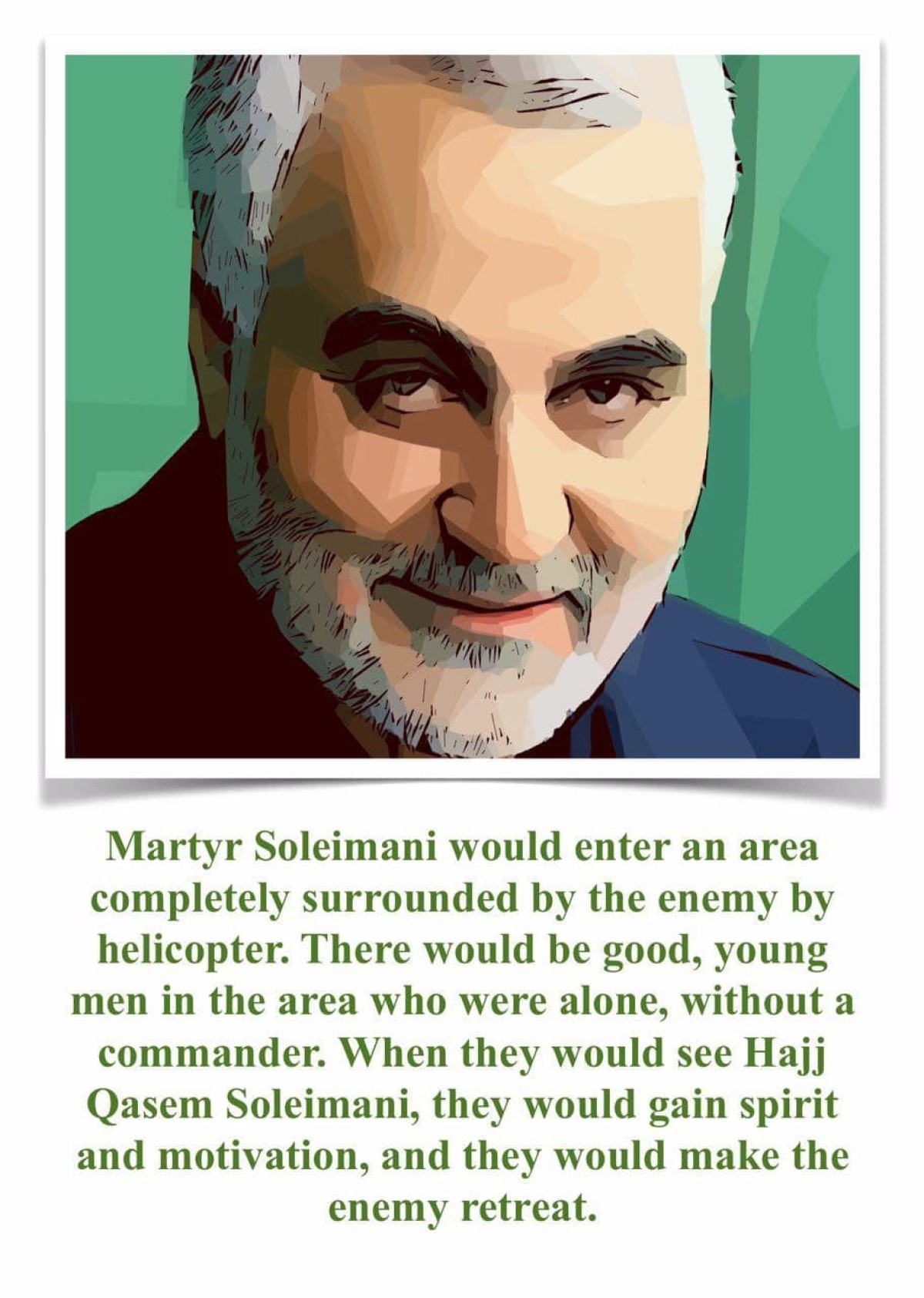 Martyr Soleimani would enter an area completely surrounded by the enemy by helicopter