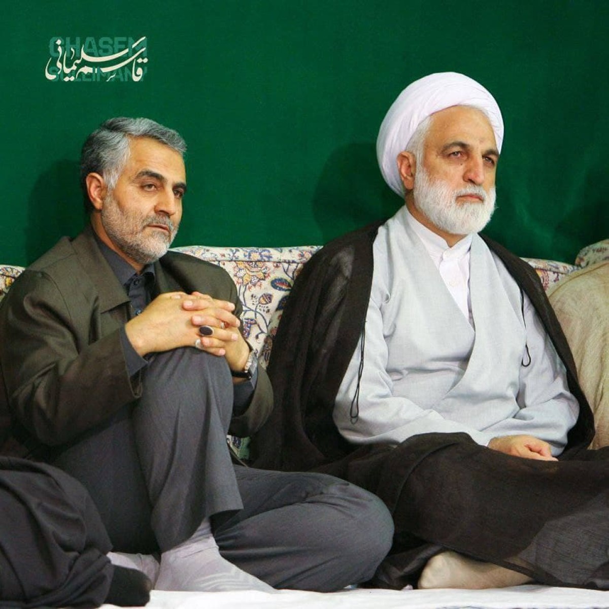  Hojjatoleslam Ejeh with Haj Qasem Soleimani in the House of Leaders