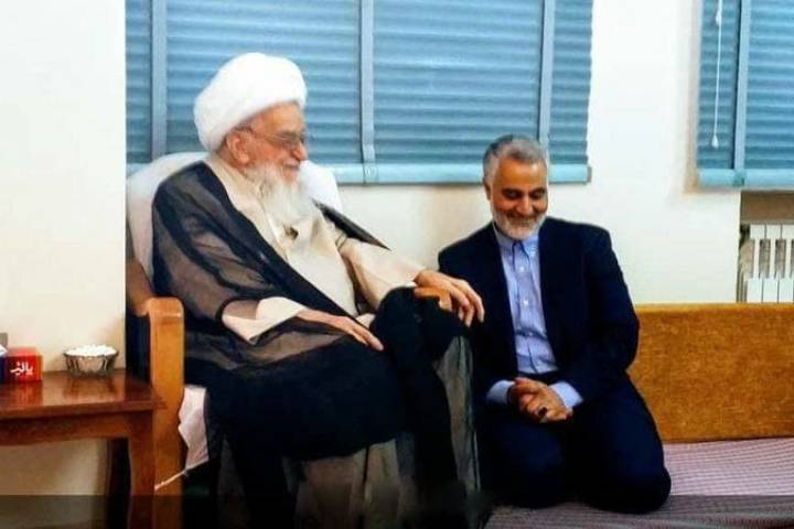  Haj Qasem Soleimani in the presence of the late Ayatollah Safi Golpayegani …
