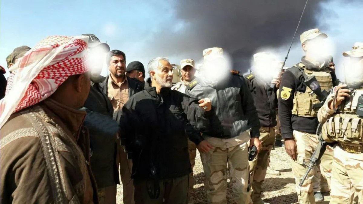 Haj Qasim in a gathering of Iraqi army units