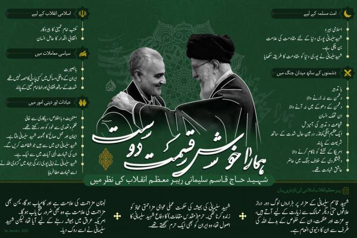 آیت اللہ خامنہ ای کے بیانات میں شهید قاسم سلیمانی کی نمایاں خصوصیات