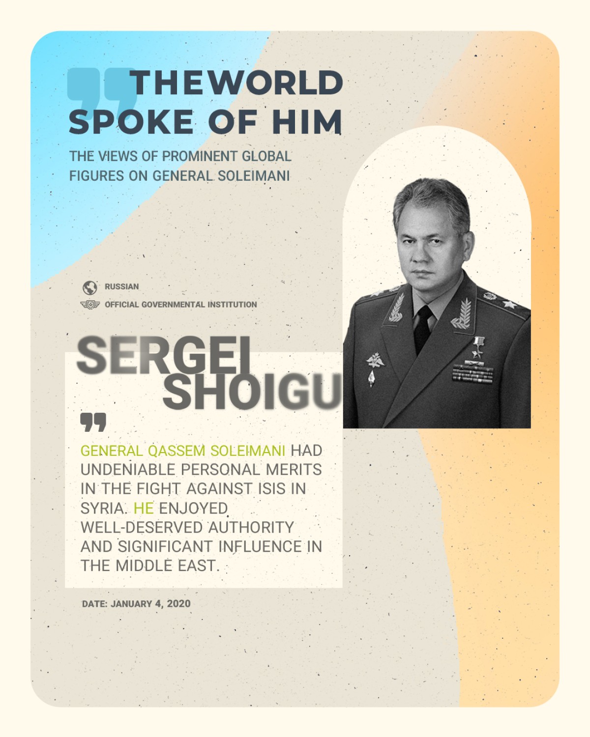 THE VIEWS OF PROMINENT GLOBAL FIGURES ON GENERAL SOLEIMANI