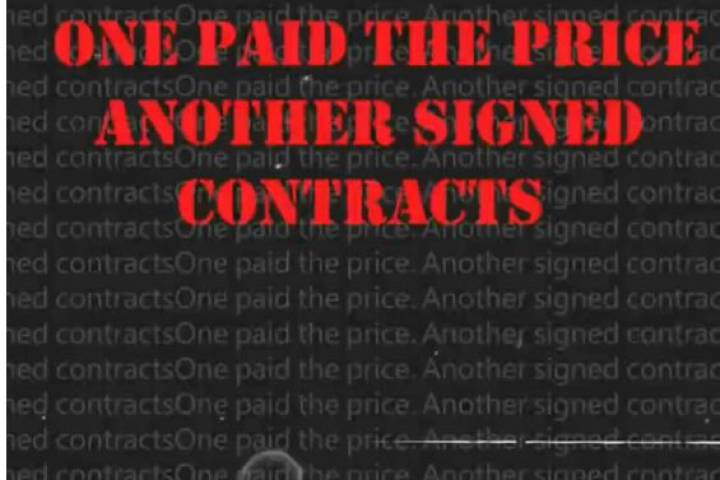 ONE PAID THE PRICE ANOTHER SIGNED CONTRACTS