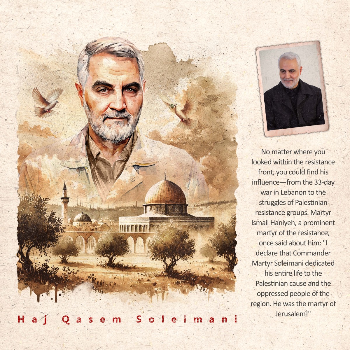 Poster collection of the life of Martyr Soleimani